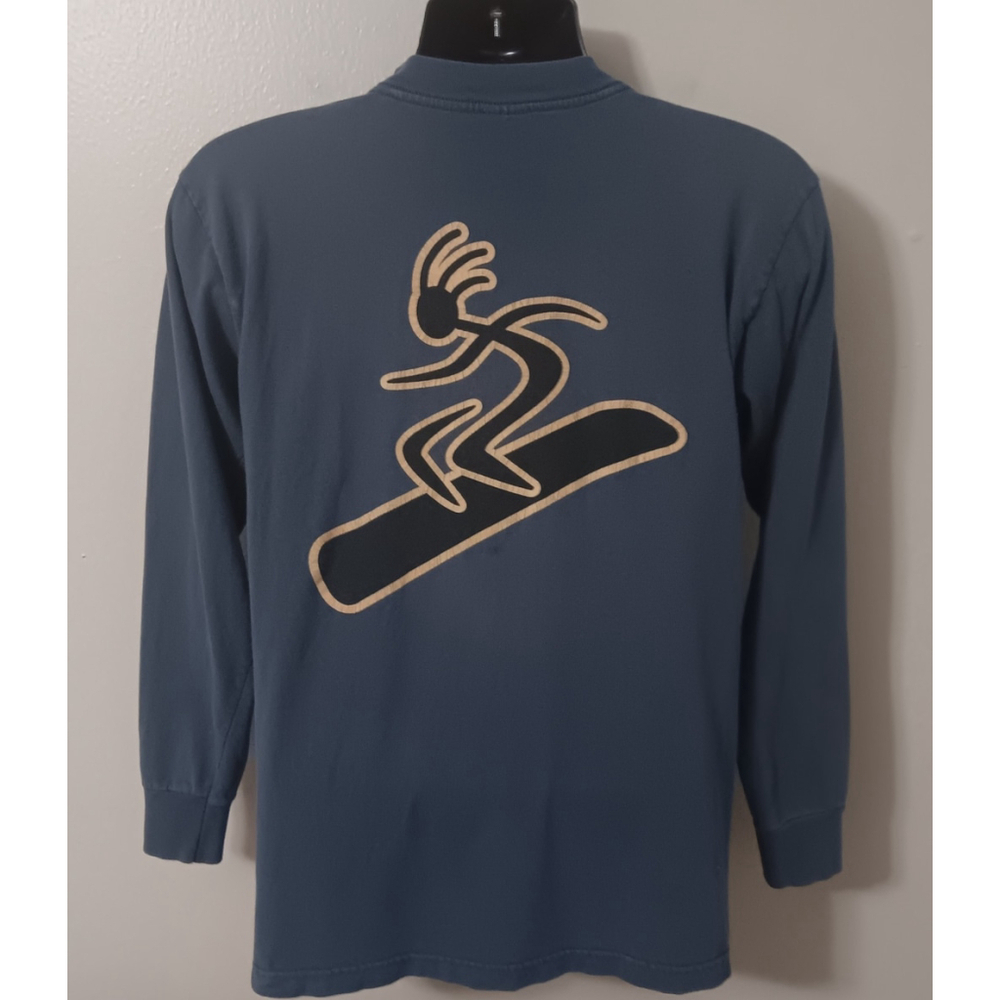 Vintage 90s Park City Utah Adult Medium T-shirt Snowboard L/S Blue Murina USA